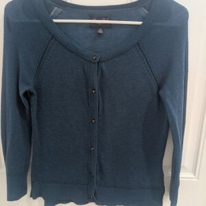 American Eagle Outfitters Teal Button-Up Cardigan